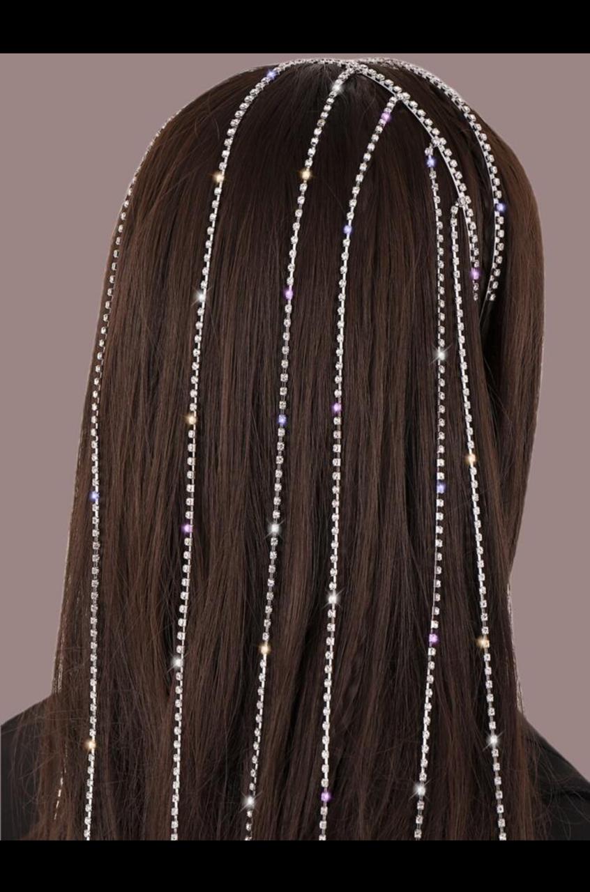 1pc 3 layer rhinestone fringe hair hoop | y2k party head jewelry | carnival hair chain | elegant hair vine headpiece 1pc 3 layer rhinestone fringe hair hoop | y2k party head jewelry | carnival hair chain | elegant hair vine headpiece